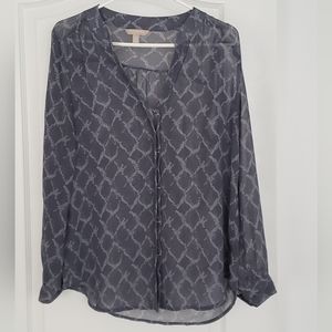 Banana Republic Long Sleeved Sheer Gray Shirt Size M